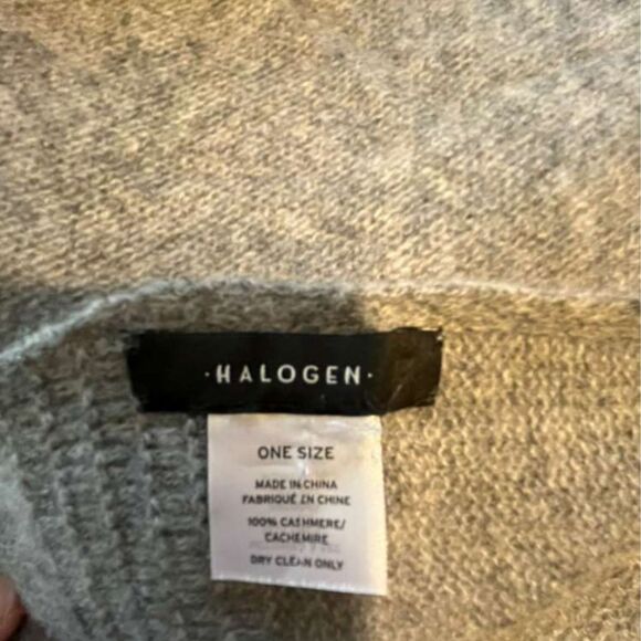 Halogen 100% Cashmere Travel Wrap Shawl Scarf – Gray – One Size – 74” Long - Picture 7 of 14